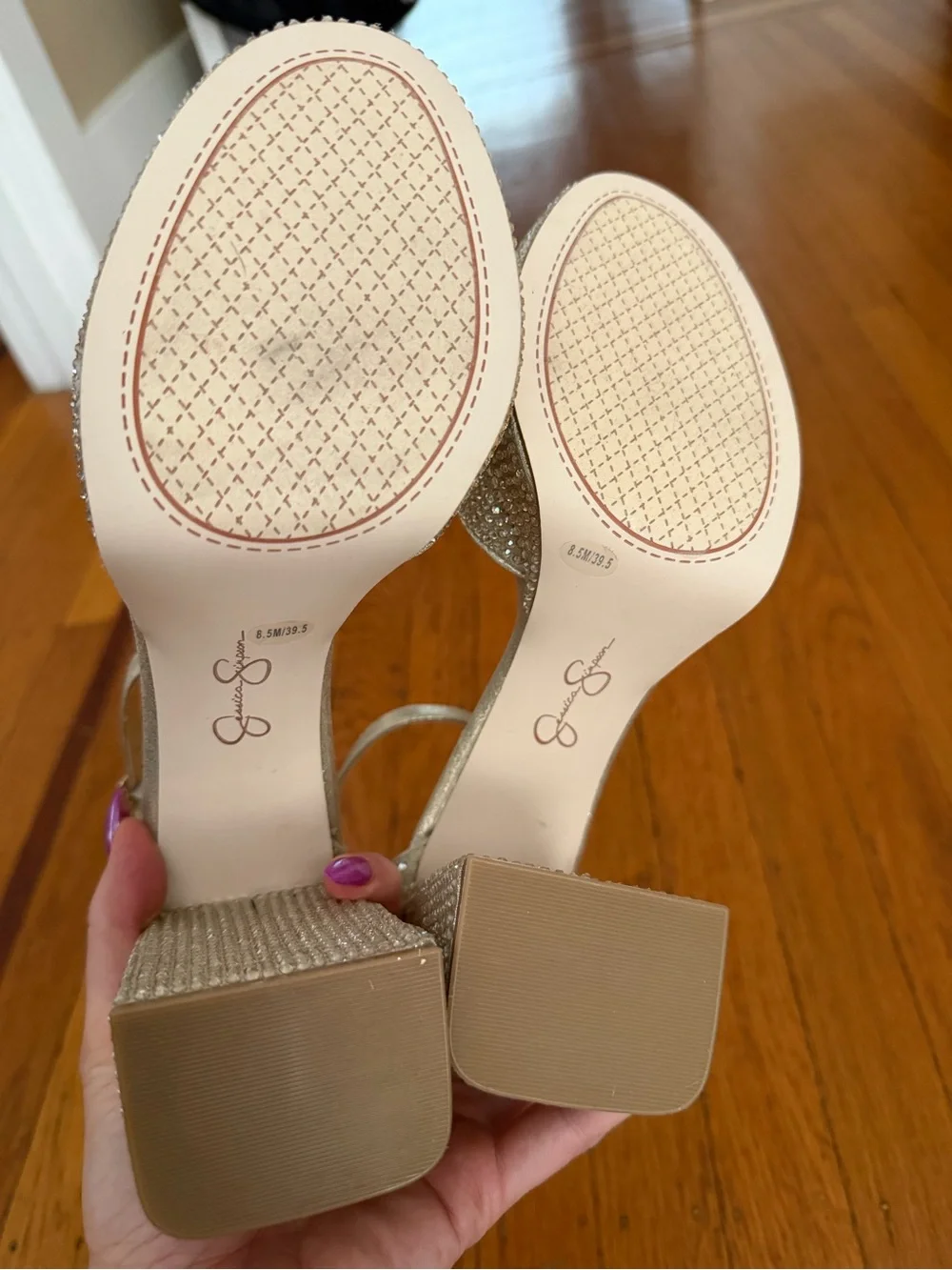 Jessica Simpson Kaliah ankle strap platform heels sandals 8.5 9 metallic NEW